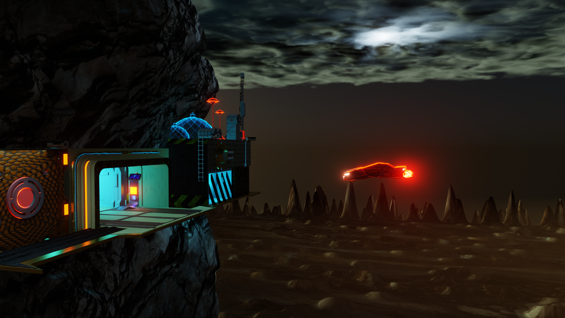 Sifi Station in Mountain Concept Scene preview image 1
